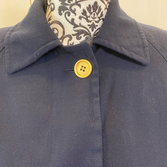 Anne Klein II Size Small Navy Blue 100% Pure New Wool Coat with Gold Accents - Picture 8 of 9